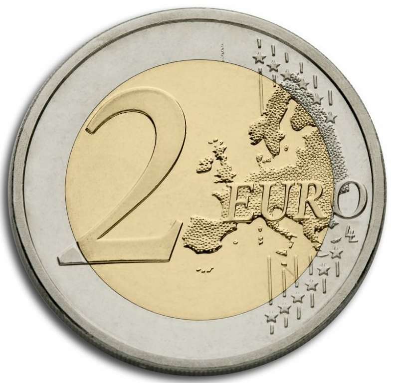 (003) Монета Кипр 2015 год 2 евро &quot;30 лет флагу Европы&quot;  Биметалл  UNC